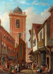 British (English) School; St Crux, York, Looking from the Shambles to Pavement